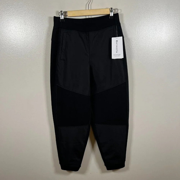 Athleta Get Set Hybrid Jogger Pants Size Small Black Athletic Travel Athleisure - Picture 1 of 15